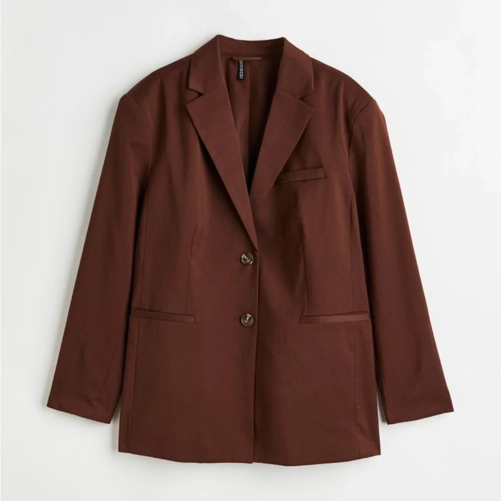 H&M chocolate brown button front blazer jacket - Picture 1 of 2